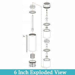 6 Inch Submersible Pumps Parts Exploded View